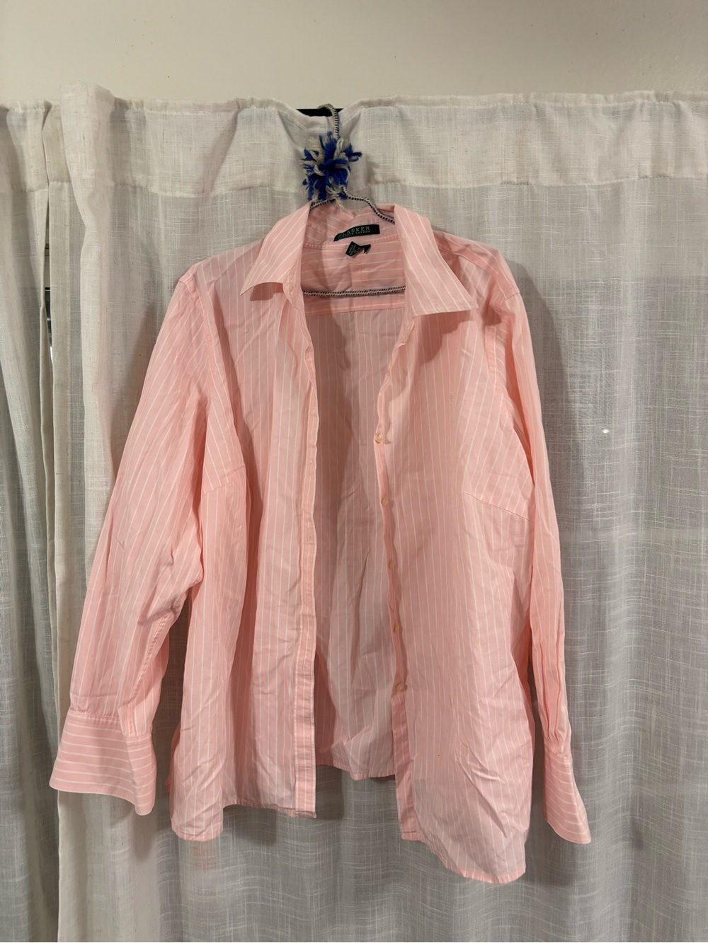 Lauren Ralph Lauren Light Pink Pinstripe Button Down Shirt